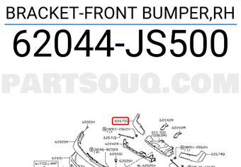 Nissan 62044JS500 BRACKET-FRONT BUMPER,RH