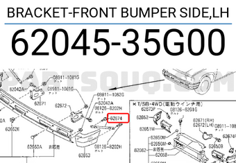 Nissan 6204535G00 BRACKET-FRONT BUMPER SIDE,LH