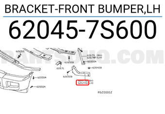 Nissan 620457S600 BRACKET-FRONT BUMPER,LH