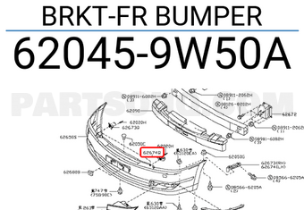 Nissan 620459W50A BRKT-FR BUMPER