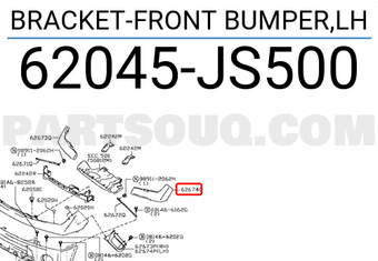 Nissan 62045JS500 BRACKET-FRONT BUMPER,LH
