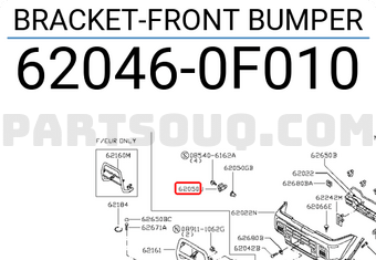 Nissan 620460F010 BRACKET-FRONT BUMPER