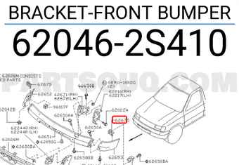 Nissan 620462S410 BRACKET-FRONT BUMPER