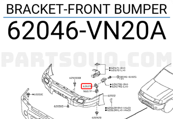 Nissan 62046VN20A BRACKET-FRONT BUMPER