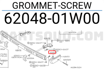 Nissan 6204801W00 GROMMET-SCREW
