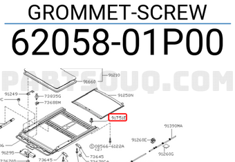 Nissan 6205801P00 GROMMET-SCREW