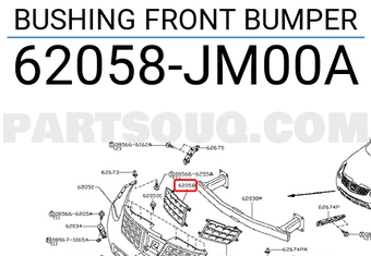 Nissan 62058JM00A BUSHING FRONT BUMPER