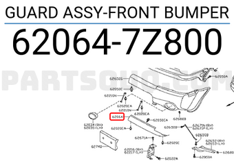 Nissan 620647Z800 GUARD ASSY-FRONT BUMPER