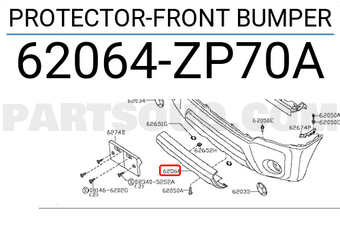 Nissan 62064ZP70A PROTECTOR-FRONT BUMPER
