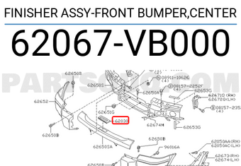 Nissan 62067VB000 FINISHER ASSY-FRONT BUMPER,CENTER