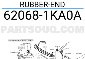 Nissan 620681KA0A RUBBER-END