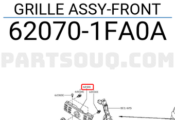 Nissan 620701FA0A GRILLE ASSY-FRONT