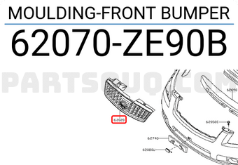 Nissan 62070ZE90B MOULDING-FRONT BUMPER