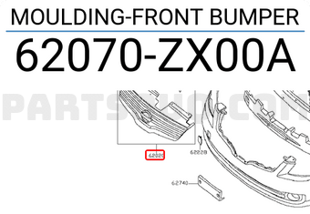 Nissan 62070ZX00A MOULDING-FRONT BUMPER