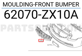 Nissan 62070ZX10A MOULDING-FRONT BUMPER
