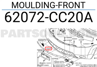 Nissan 62072CC20A MOULDING-FRONT