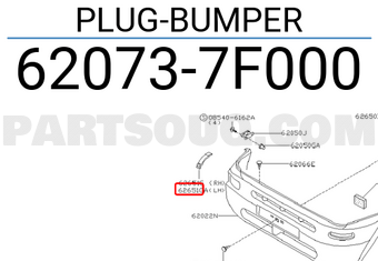 Nissan 620737F000 PLUG-BUMPER