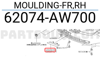 Nissan 62074AW700 MOULDING-FR,RH