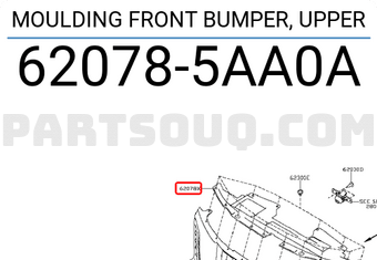Nissan 620785AA0A MOULDING FRONT BUMPER, UPPER