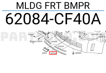 Nissan 62084CF40A MLDG FRT BMPR