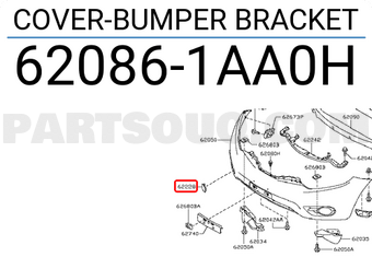 Nissan 620861AA0H COVER-BUMPER BRACKET