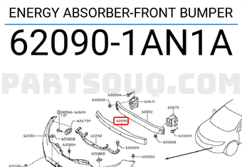 Nissan 620901AN1A ENERGY ABSORBER-FRONT BUMPER