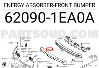 Nissan 620901EA0A ENERGY ABSORBER-FRONT BUMPER