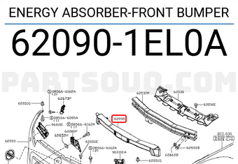 Nissan 620901EL0A ENERGY ABSORBER-FRONT BUMPER