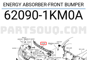 Nissan 620901KM0A ENERGY ABSORBER-FRONT BUMPER