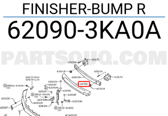 Nissan 620903KA0A FINISHER-BUMP R