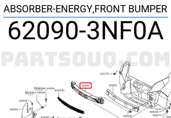 Nissan 620903NF0A ABSORBER-ENERGY,FRONT BUMPER