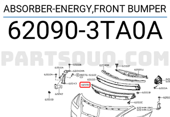 Nissan 620903TA0A ABSORBER-ENERGY,FRONT BUMPER