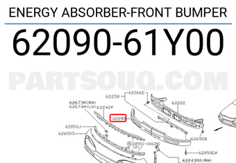Nissan 6209061Y00 ENERGY ABSORBER-FRONT BUMPER
