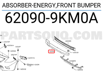 Nissan 620909KM0A ABSORBER-ENERGY,FRONT BUMPER