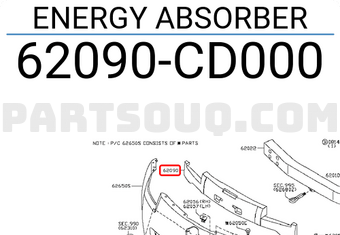 Nissan 62090CD000 ENERGY ABSORBER