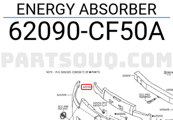 Nissan 62090CF50A ENERGY ABSORBER