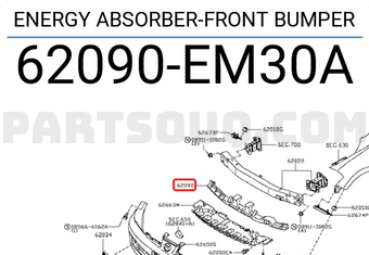 Nissan 62090EM30A ENERGY ABSORBER-FRONT BUMPER