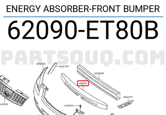 Nissan 62090ET80B ENERGY ABSORBER-FRONT BUMPER