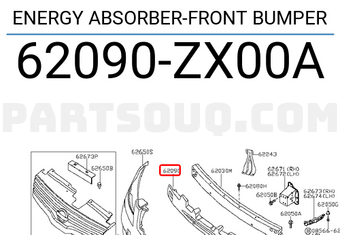 Nissan 62090ZX00A ENERGY ABSORBER-FRONT BUMPER