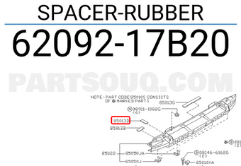 Nissan 6209217B20 SPACER-RUBBER