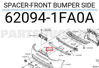 Nissan 620941FA0A SPACER-FRONT BUMPER SIDE