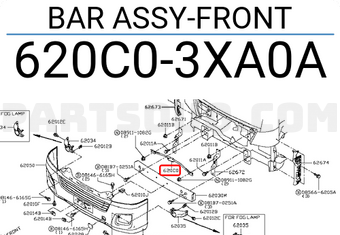 Nissan 620C03XA0A BAR ASSY-FRONT