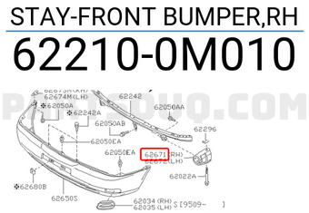 Nissan 622100M010 STAY-FRONT BUMPER,RH