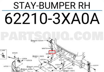 Nissan 622103XA0A STAY-BUMPER RH