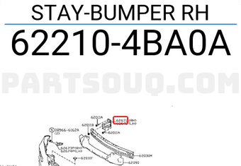 Nissan 622104BA0A STAY-BUMPER RH
