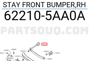 Nissan 622105AA0A STAY FRONT BUMPER,RH