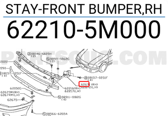 Nissan 622105M000 STAY-FRONT BUMPER,RH