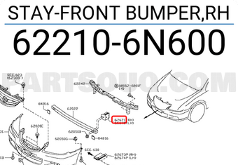 Nissan 622106N600 STAY-FRONT BUMPER,RH