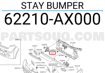 Nissan 62210AX000 STAY BUMPER