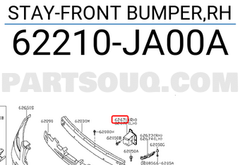 Nissan 62210JA00A STAY-FRONT BUMPER,RH
